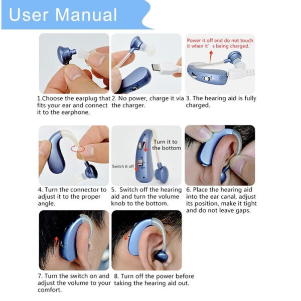 Z04D Cheapest Rechargeable Hearing Aids BTE Vendor Order - Billede 4