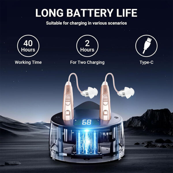 Z128 Digital Hearing Aids BTE Noise Reduction Brand Custom - Billede 5