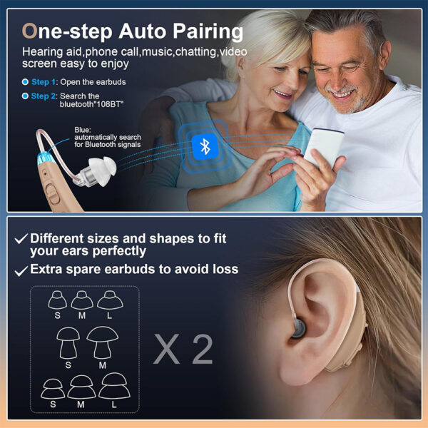 Z128BT Bluetooth Hearing Aids BTE Noise Reduction Vendor - Billede 4