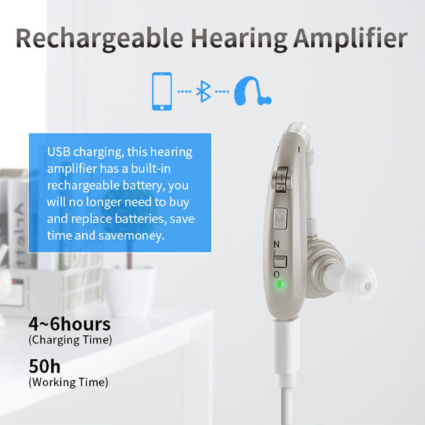 BX360BT BTE Bluetooth Hearing Aids Over The Counter OEM - Billede 5