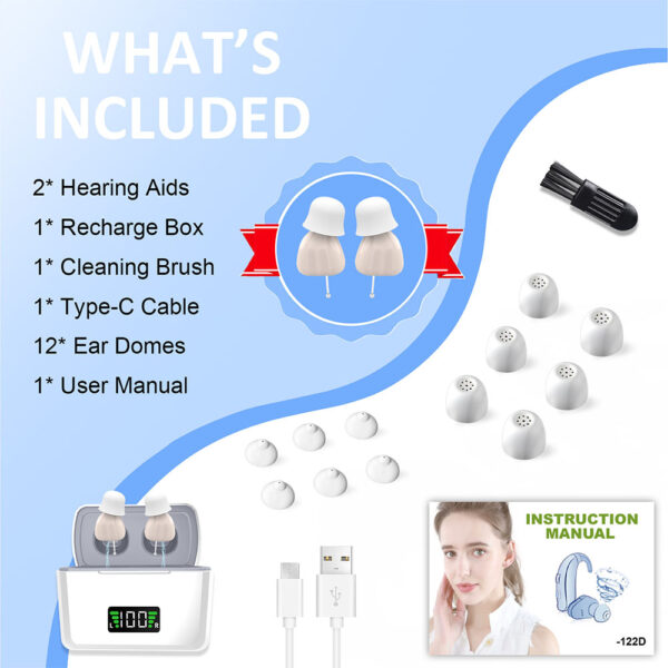 Z122D Sourcing Invisible ITE Hearing Aids Noise Reduction - Billede 8